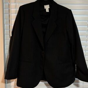 H&M Black Textured Blazer